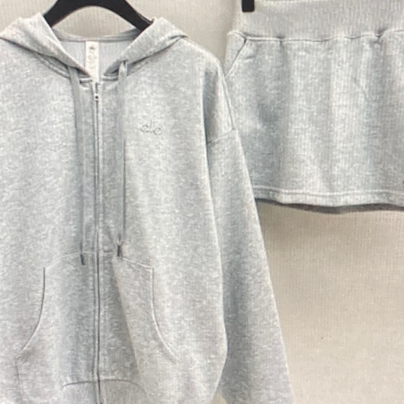 ALO Yoga Gray Hoodie and Skirt Set - Picture 5 of 6